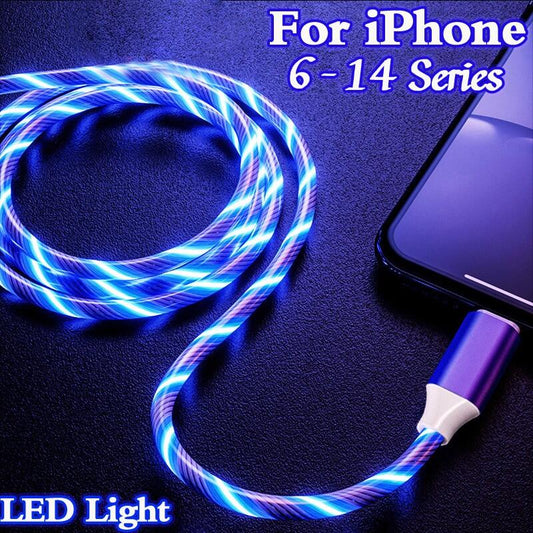 LED Light Glowing Charging Data Cable 2.4A USB Charge Wire Cord Accessories