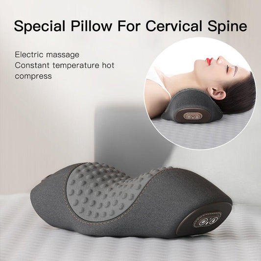 Electric Massager Cervical Pillow Hot Compress Vibration Massage Neck Traction Relax Pillow