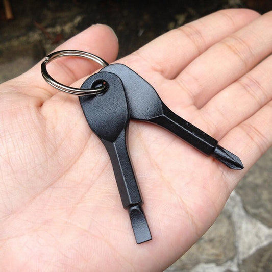 Portable Phillips Slotted Screwdriver Key Ring